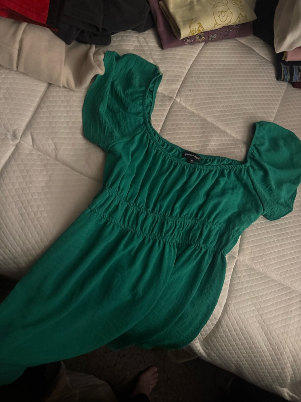 Green flowy dress